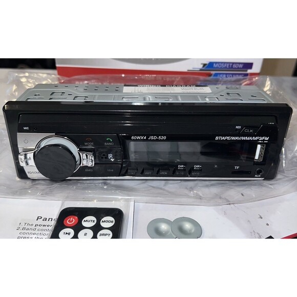 JSD520 Single 1 Din Bluetooth Radio Car Stereo Audio AUX/FM/SD/MP3 Player Remote - Picture 7 of 12